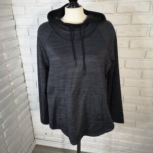 Shambhala Ladies Size Large Dark Grey Light Fleece Lined Scuba Hoodie